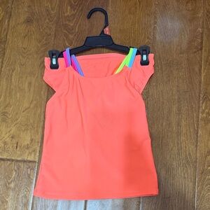NWOT Size Medium (7-8) Wonder Nation Orange swimsuit with Colorful Straps